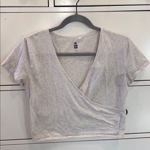 Me to We cropped wrap shirt